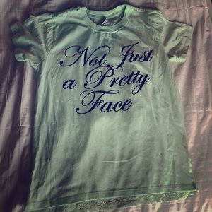 Lace back teal summer shirt